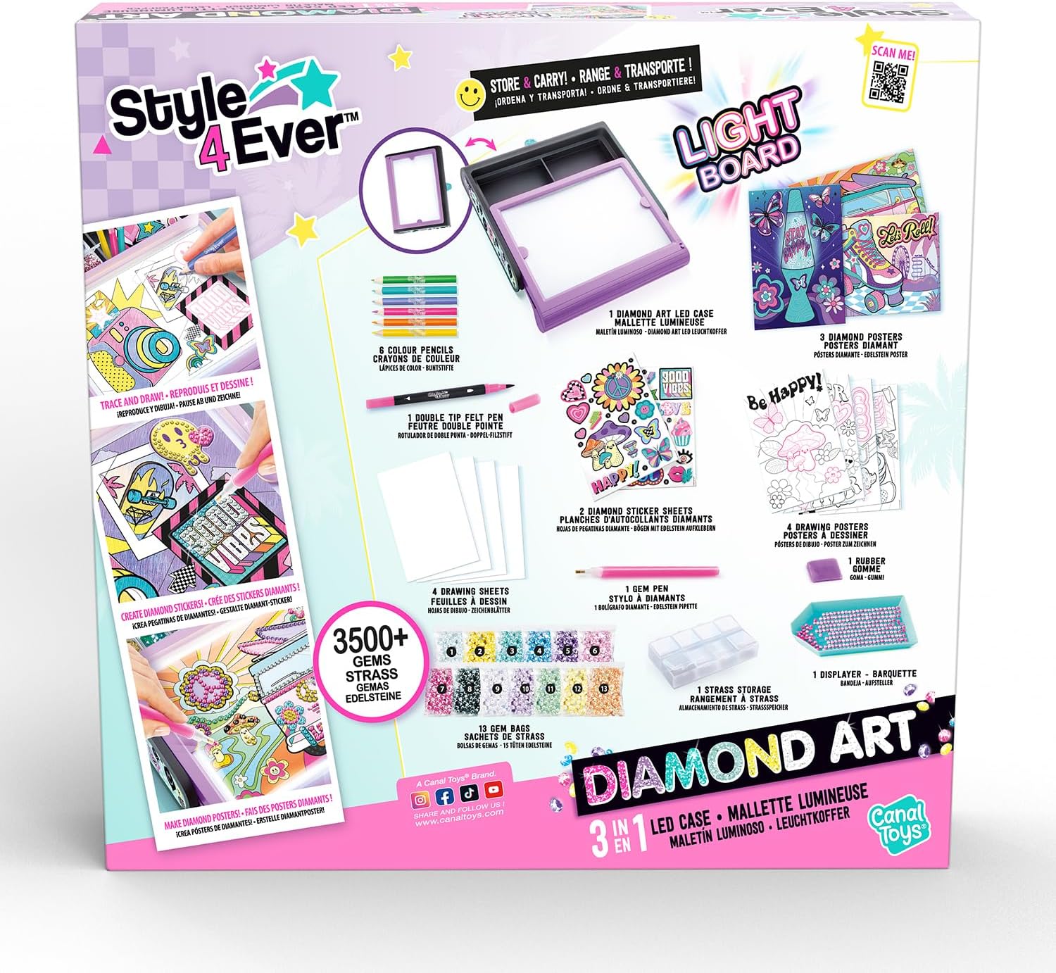 Canal Toys Style 4 Ever Diamond Art Studio 3-in-1 LED Case
