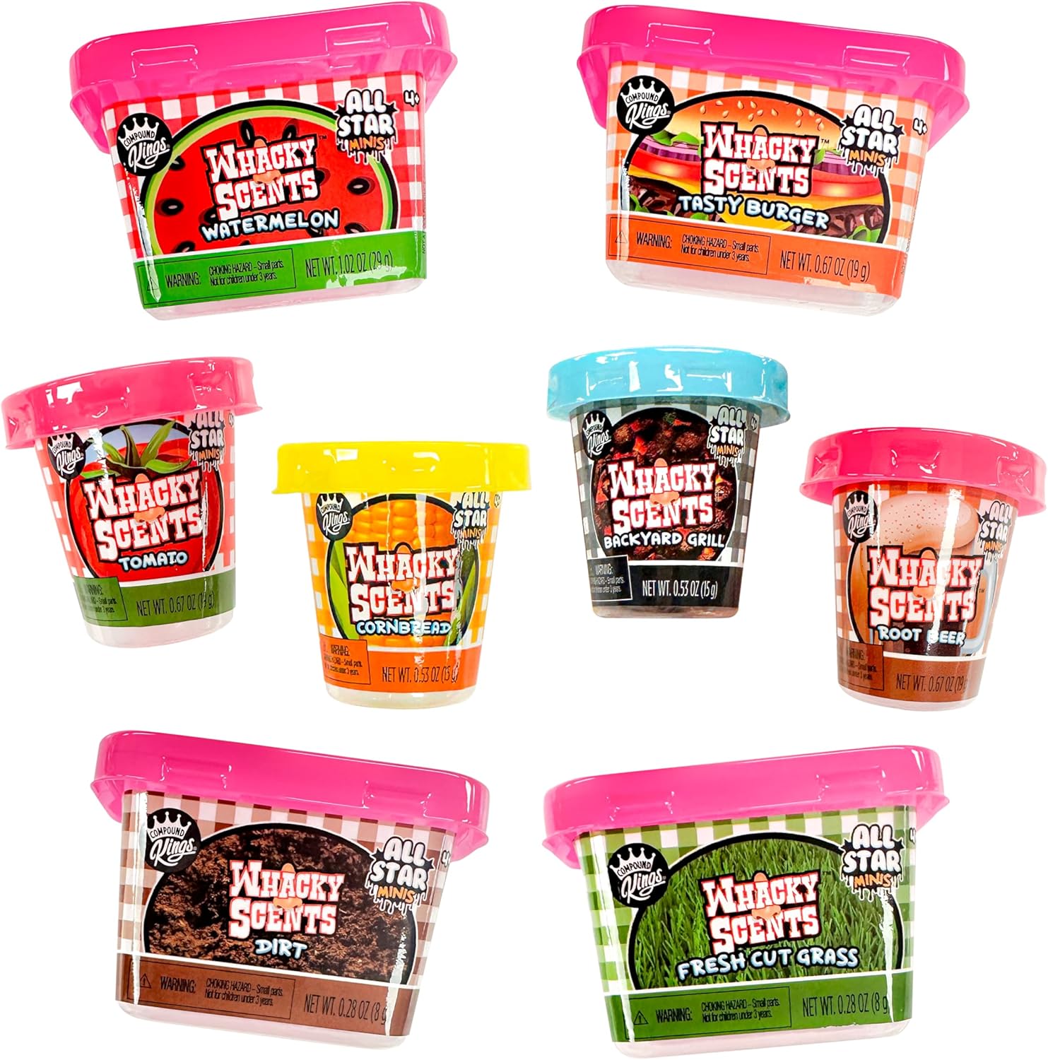 We Cool All Star Mini Whacky Scents 8pk. Gift for Kids Girls & Boys for 4+ Ages