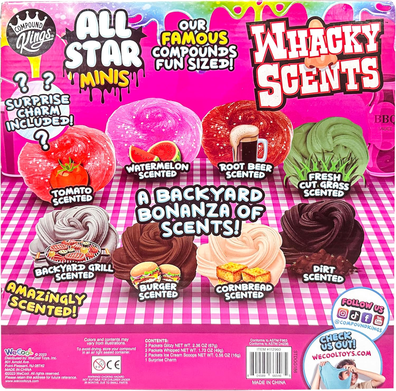 We Cool All Star Mini Whacky Scents 8pk. Gift for Kids Girls & Boys for 4+ Ages