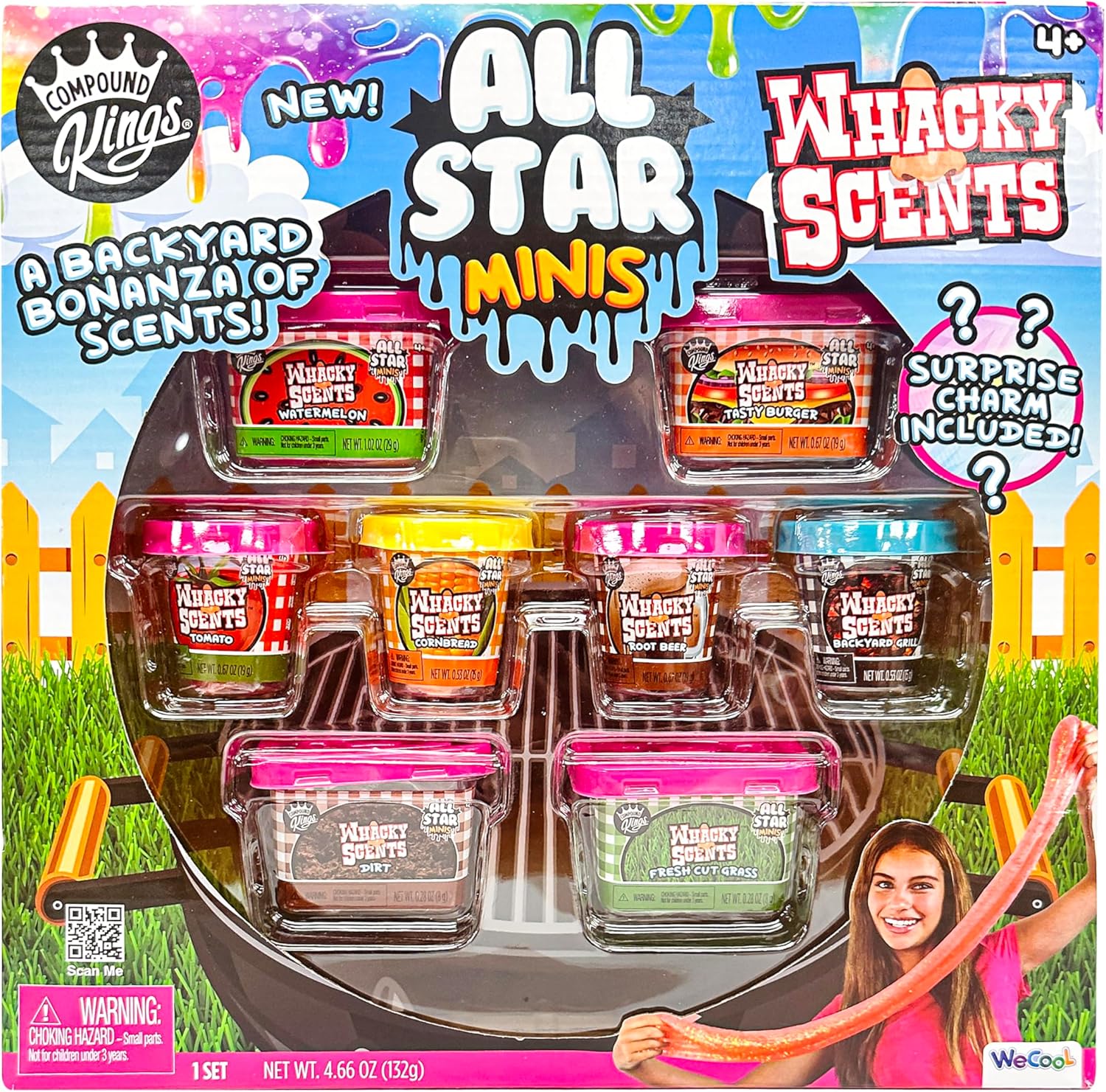 We Cool All Star Mini Whacky Scents 8pk. Gift for Kids Girls & Boys for 4+ Ages