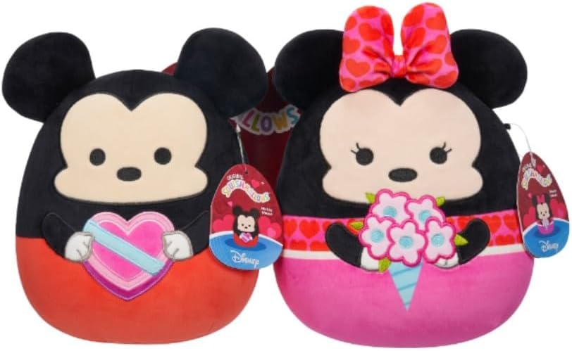 Squishmallows 8" Disney Valentine Pair Mickey and Minnie