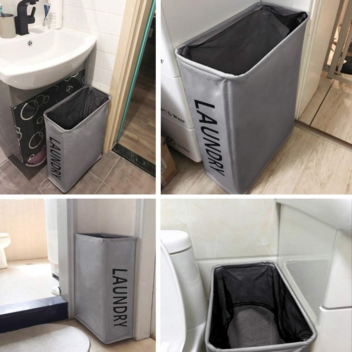 SkyKey Foldable Rolling 52 Litre Laundry Basket with Stand - Grey