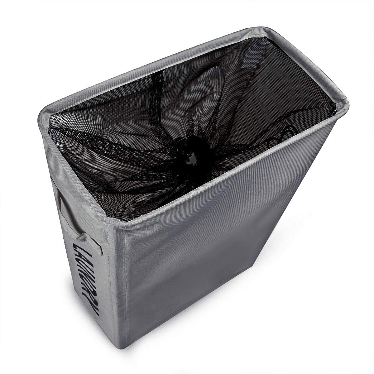 SkyKey Foldable Rolling 52 Litre Laundry Basket with Stand - Grey