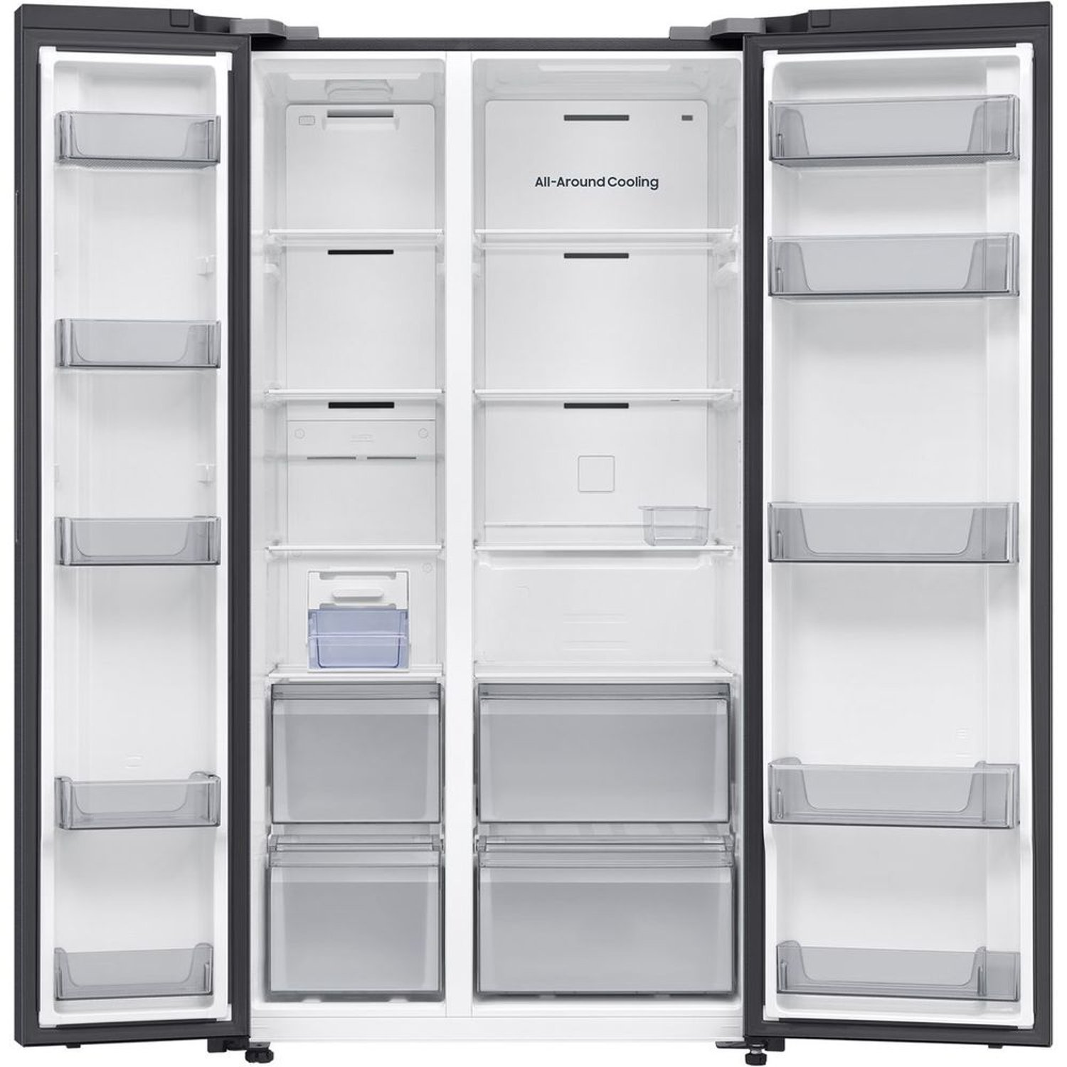 Samsung Side By Side Refrigerator 418L Black &ndash; RS70F65QDFKW