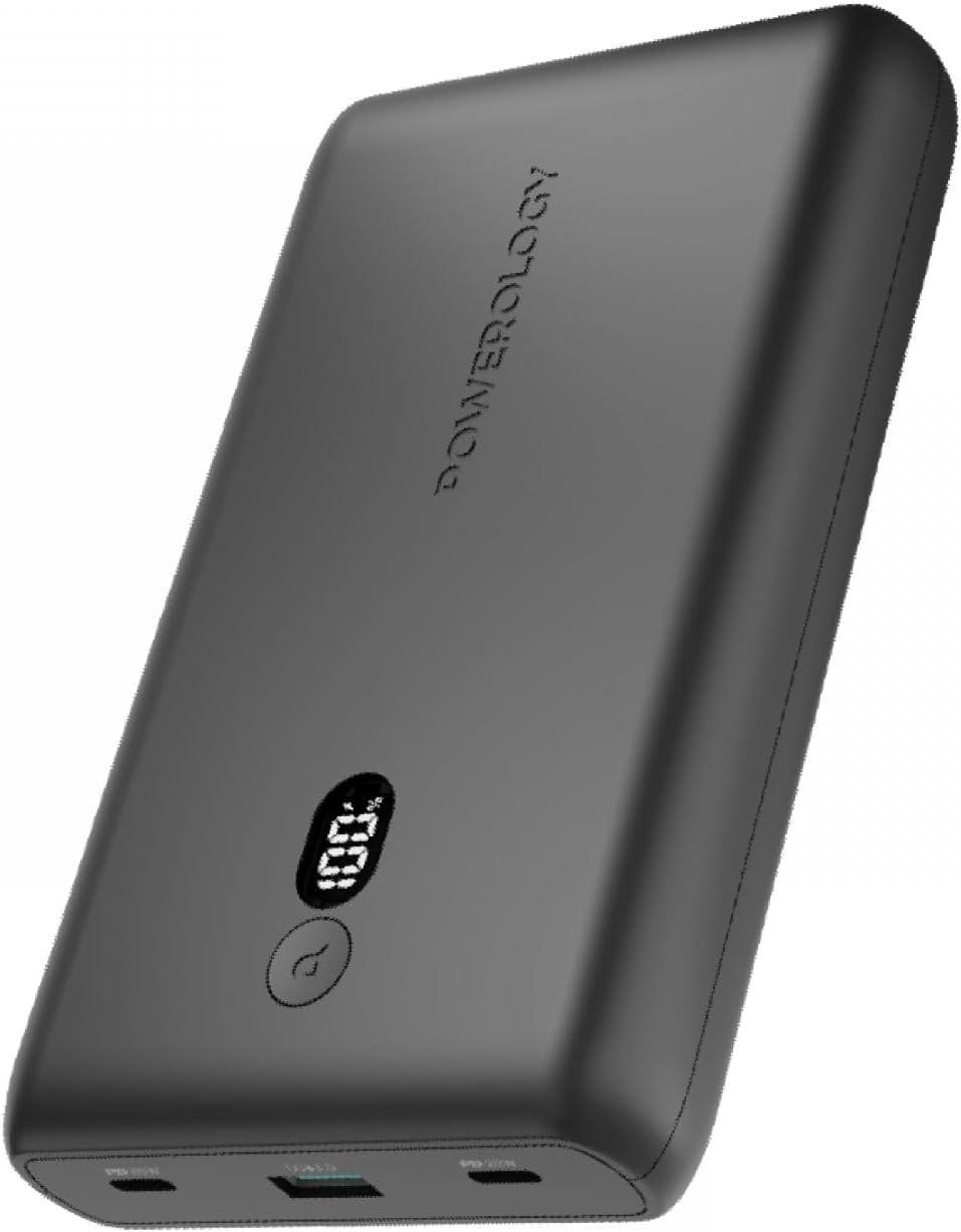 Powerology Onyx 10050mAh Power Bank With USB-C and USB-A Ports