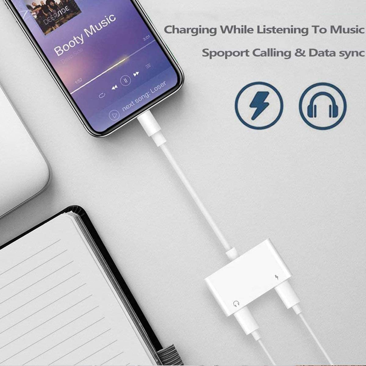 Iends Lightning to 3.5mm Headphone Jack Adapter - IE-AD788