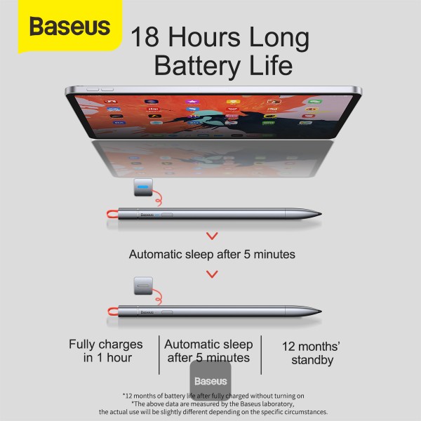 Baseus Square Line Capacitive Stylus pen（Anti misoperation) - Gray - ACSXB-A0G