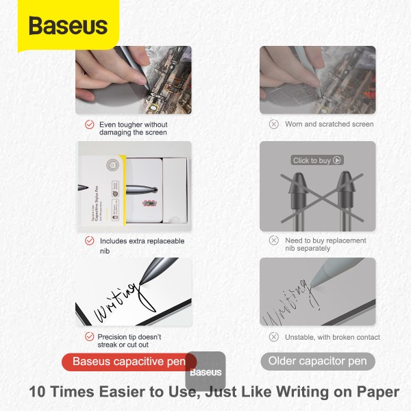 Baseus Square Line Capacitive Stylus pen（Anti misoperation) - Gray - ACSXB-A0G