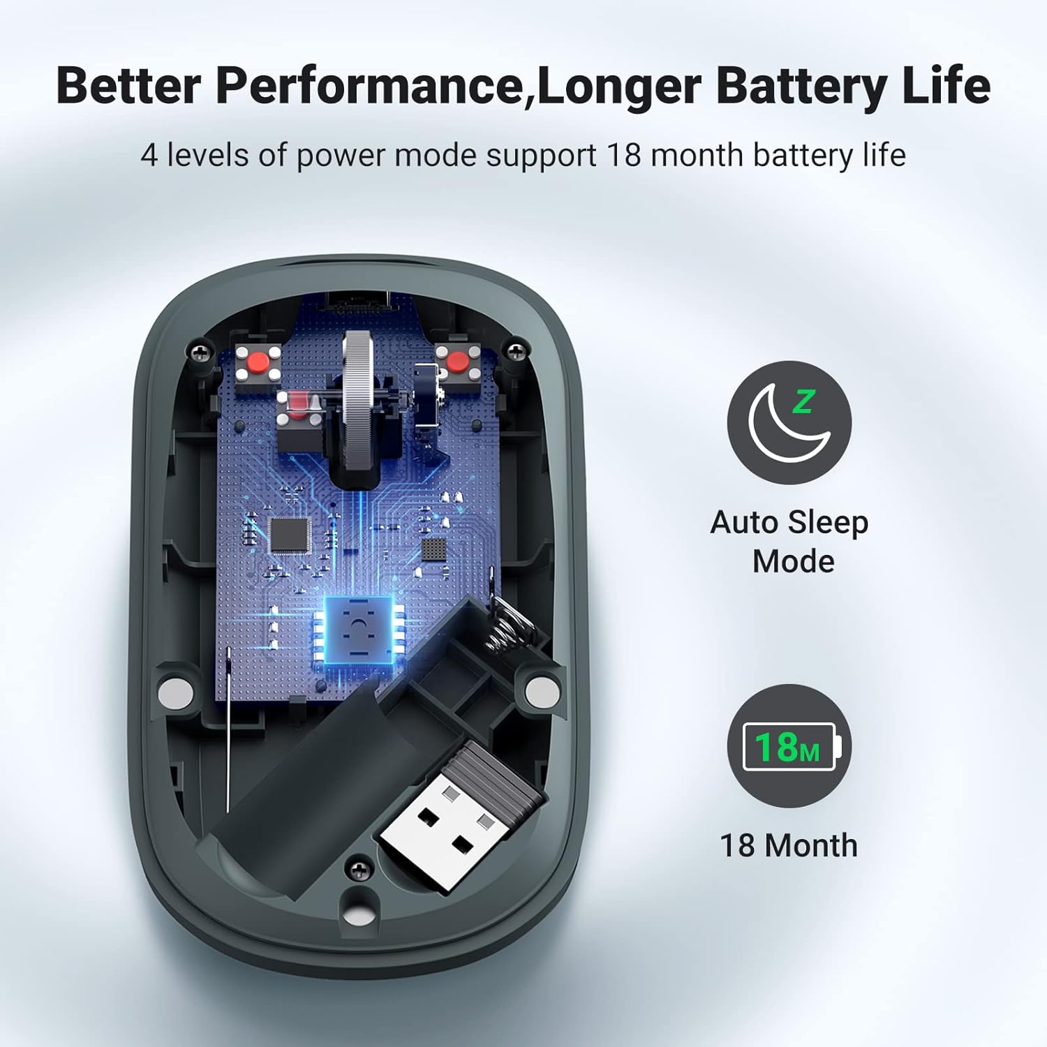 UGREEN 90372 Portable Wireless Mouse (Green) MU001