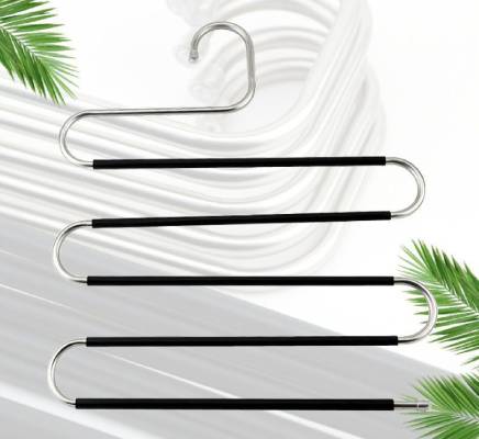 S Type Trousers Hanger Antislip Black