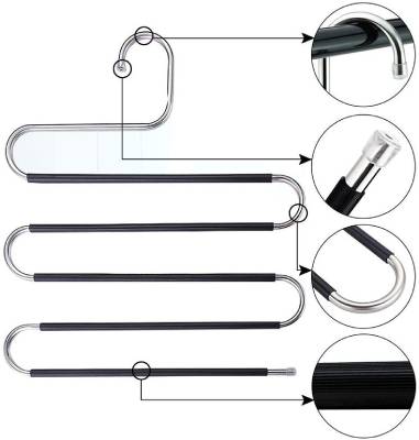 S Type Trousers Hanger Antislip Black