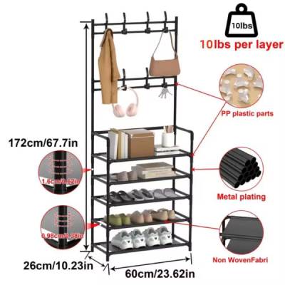 Multifunctional 5 Layer Clothes & Shoe Rack