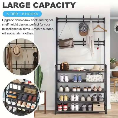 Multifunctional 5 Layer Clothes & Shoe Rack