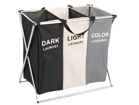 2 Bag Laundry Sorter Folding Basket