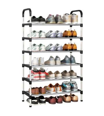 Multi-purpose 6 Tier Steel Shoe Rack With Handle