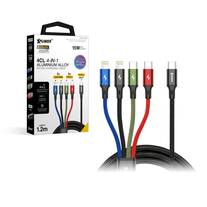 XPower 4CL 4-in-1 Type C Cable - Black