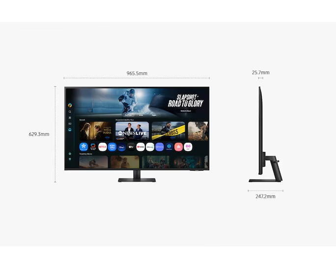 Samsung 43 Inch Smart Monitor M7 M70F 4K 60Hz AI Features, with USB Type C - LS43FM702UMXUE