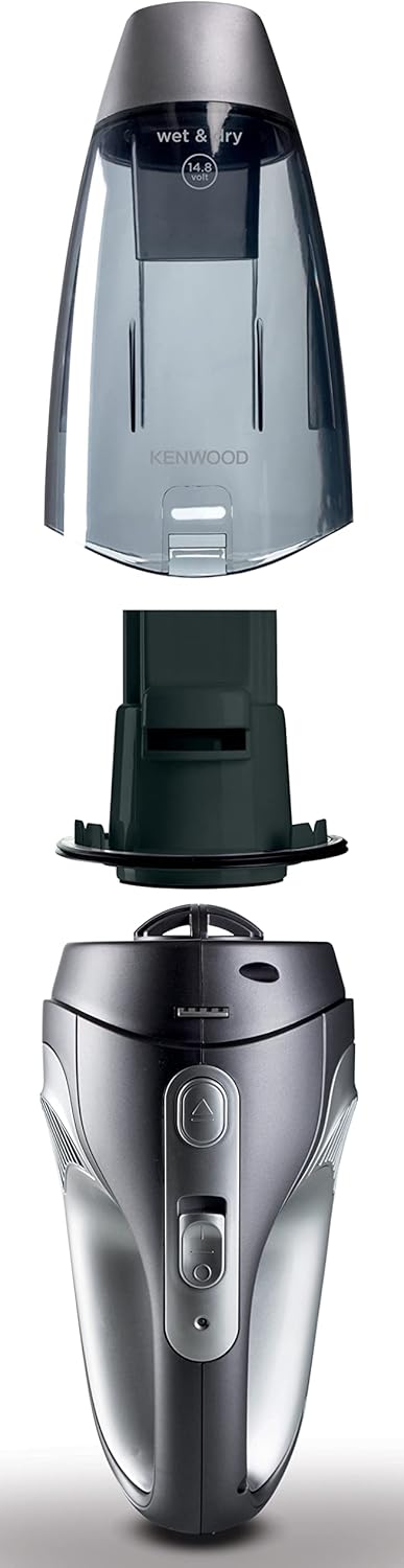 Kenwood Wet & Dry Cordless Handheld Vacuum Cleaner With 14.8V Lithium-Ion Battery, 500ml Dust Capacity, 120ml Liquid Capacity