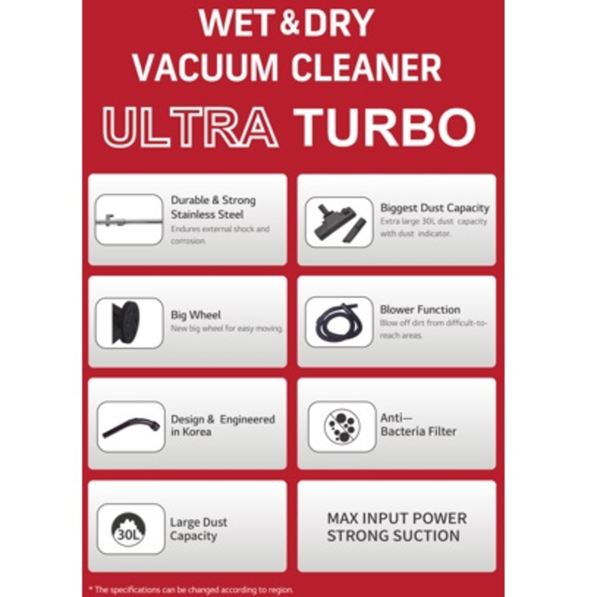 Orca Drum Vacuum Cleaner 30 Liters 2300 Watts - OR-DVC-3023