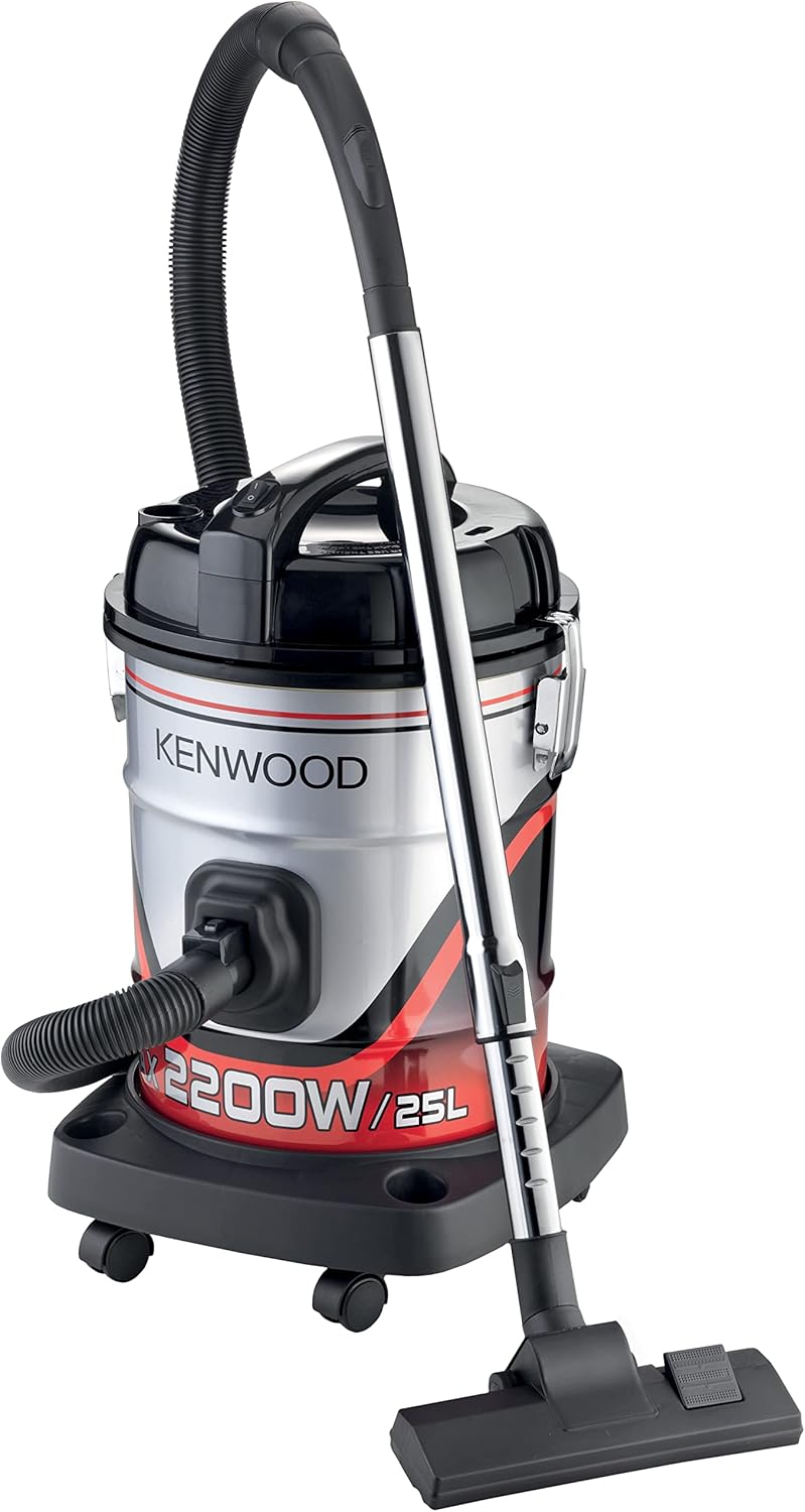 Kenwood Drum Vacuum Cleaner 2200W 25L Tank Vacuum Cleaner With 8M Extra Long Power Cord, Removable & Washable Filter