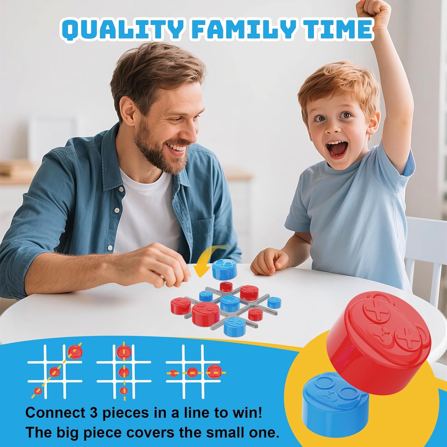 Tic Tac Toe Game, 5-in-1 Digital Tic Tac Toe Electronic Game for Kids