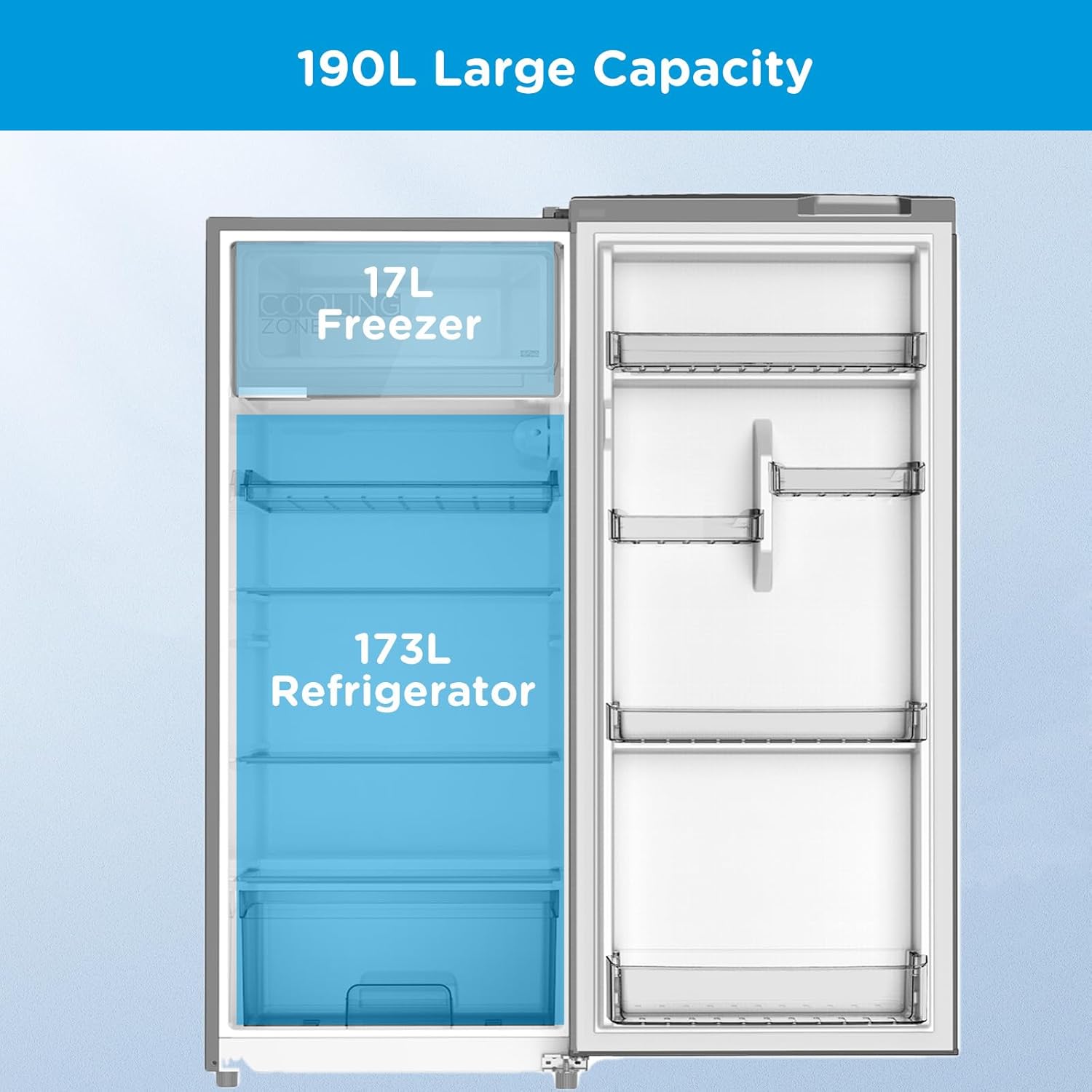 Midea 268L Single Door Inverter Refrigerator &ndash; Silver