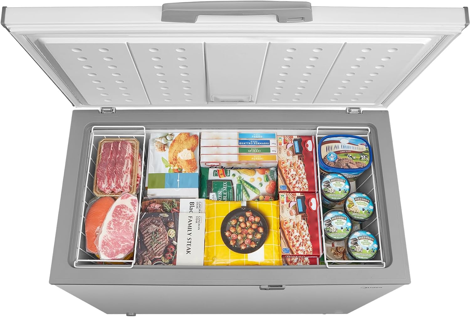 Midea 405L Gross & 295L Net Capacity Single Door Chest Freezer, Low Frost, High Energy Efficiency Cooling System, Adjustable Temperature, Silent Operation Ideal for Home & Restaurants - MDRC405FZE01AE