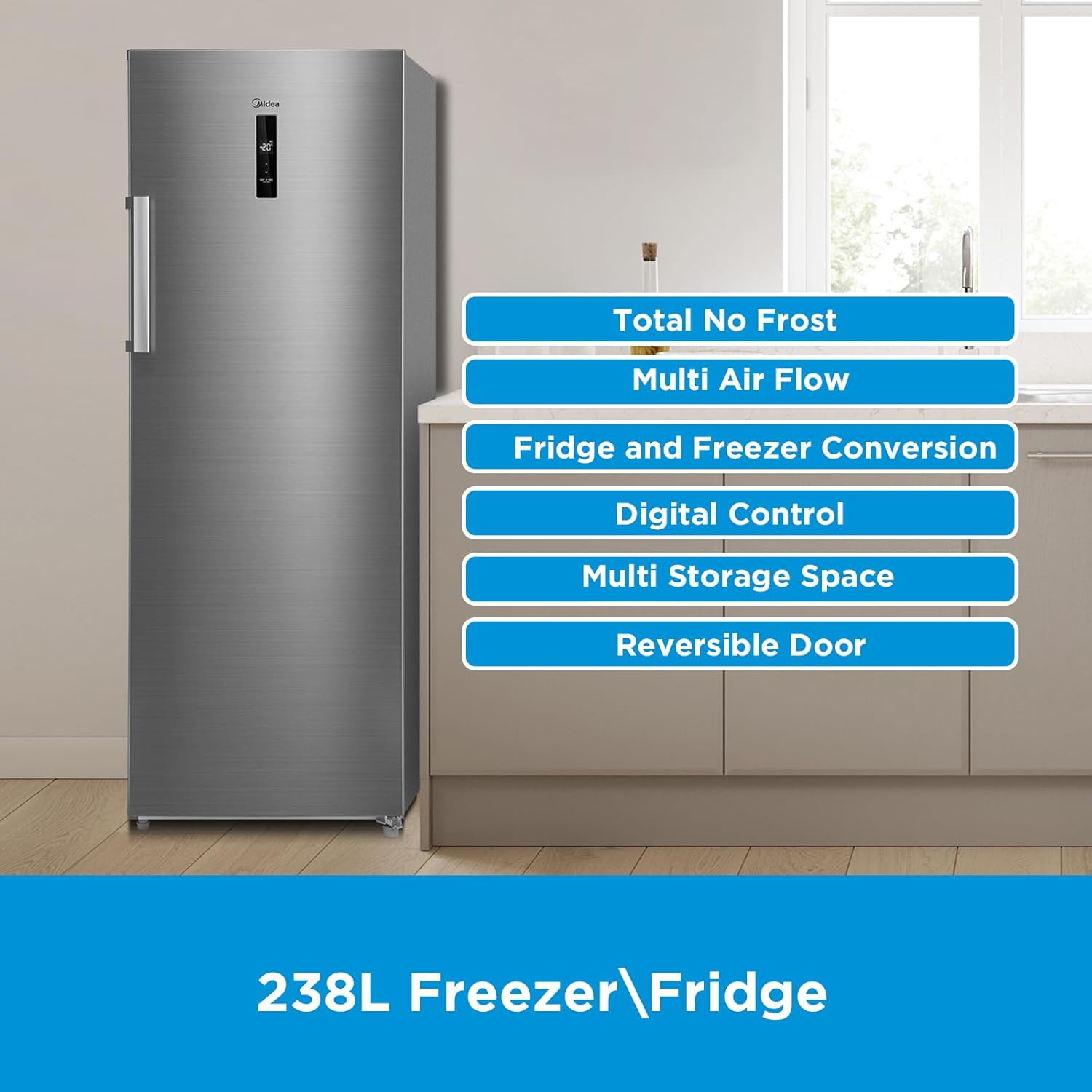 Midea 333L Convertible Frost-Free Upright Freezer