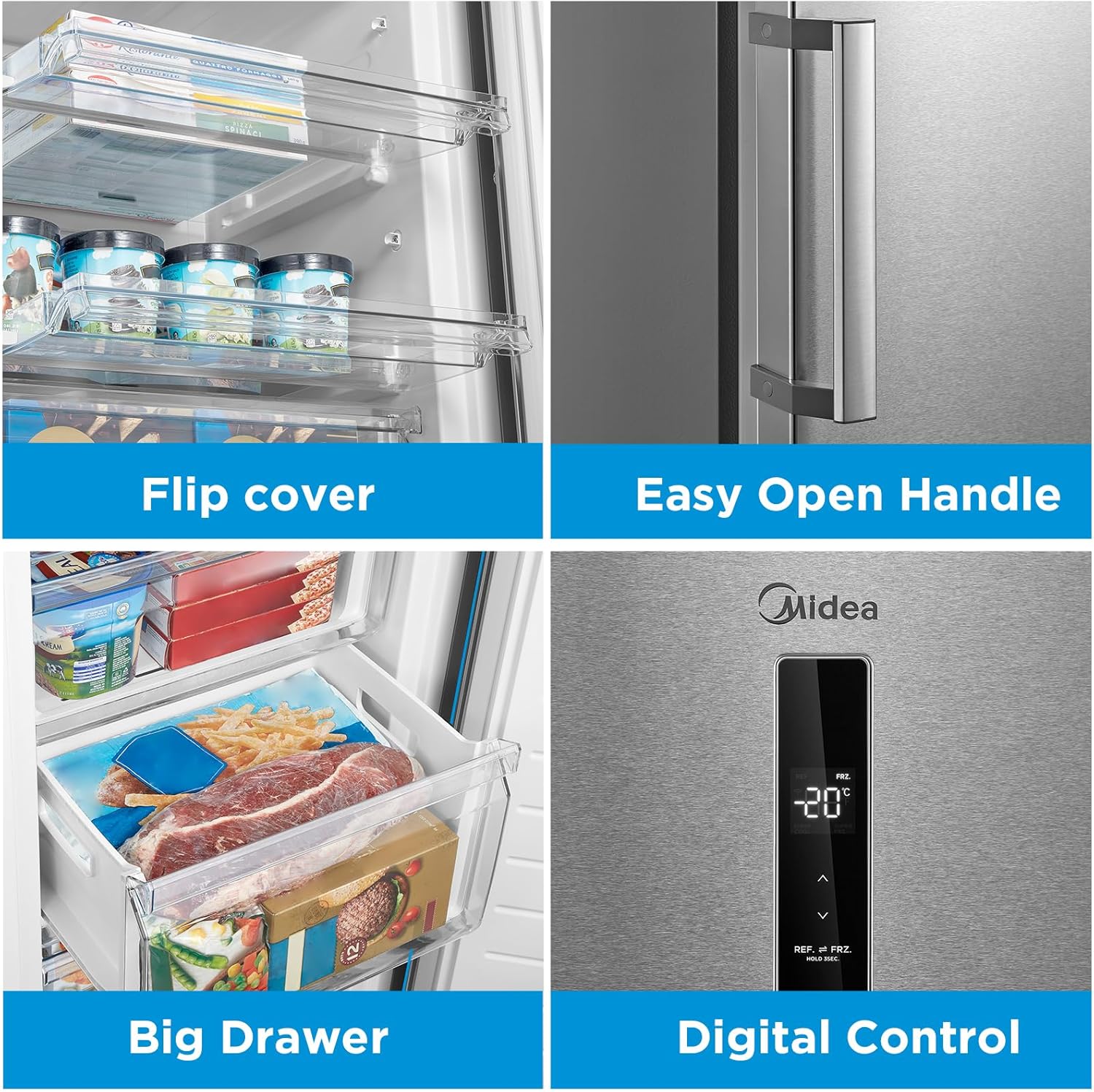 Midea 333L Convertible Frost-Free Upright Freezer