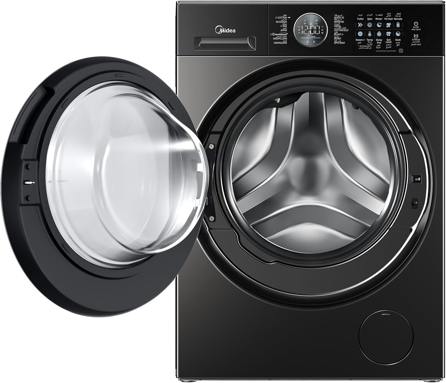 Midea 10KG Front Load Inverter Washing Machine &ndash; Titanium