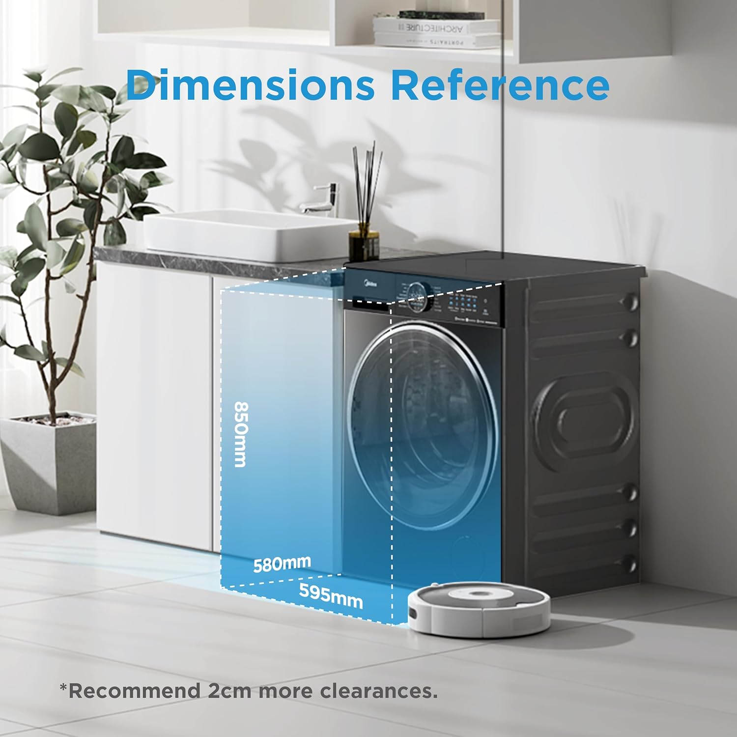 Midea 10KG Front Load Inverter Washing Machine &ndash; Titanium