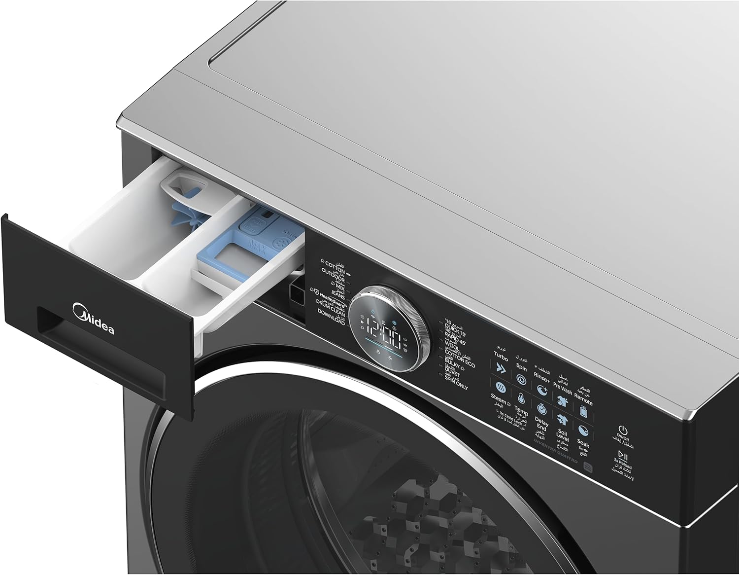 Midea 10KG Front Load Inverter Washing Machine &ndash; Titanium