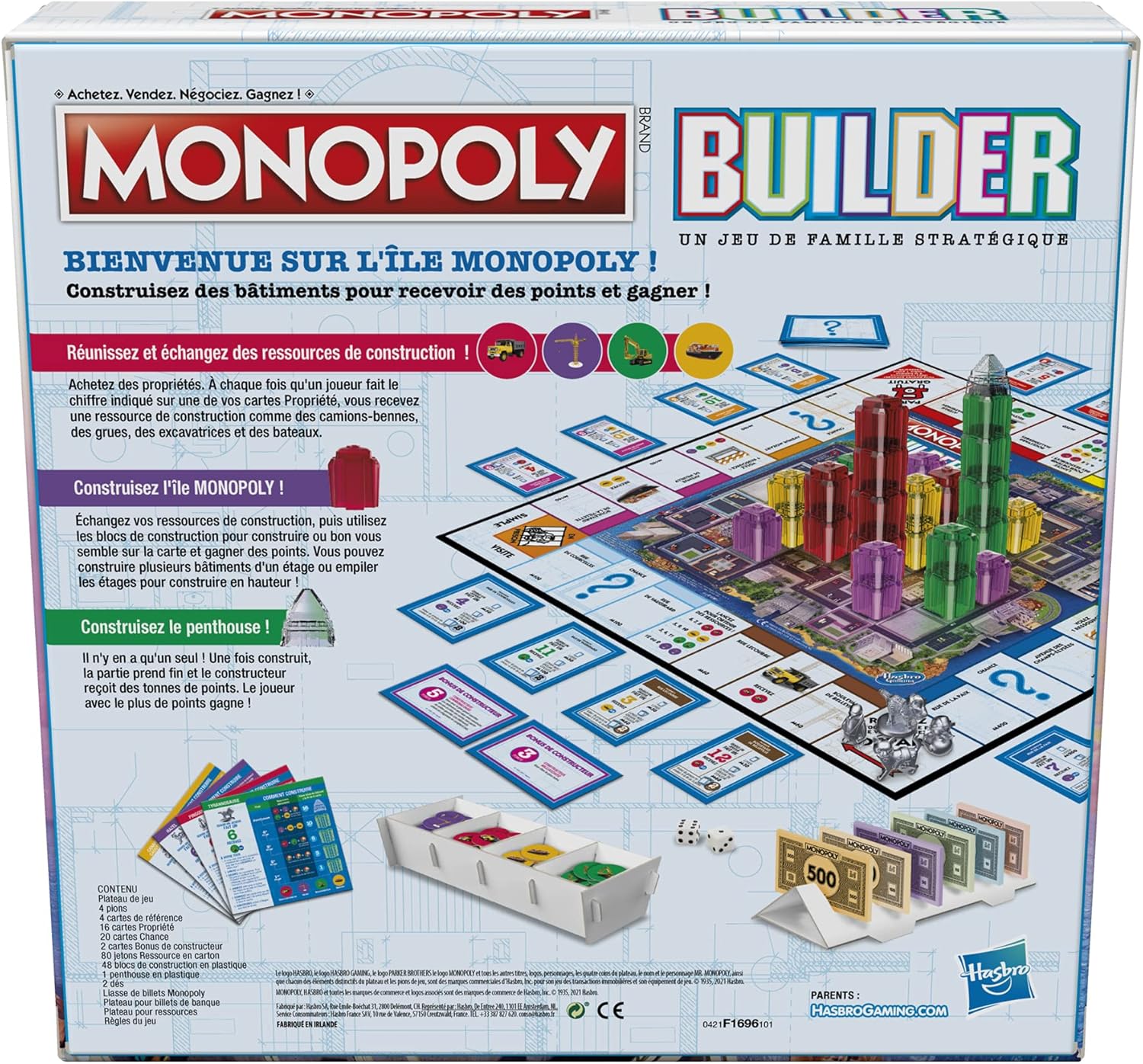 Hasbro Monopoly Skyscraper Builder Board Game - F1696