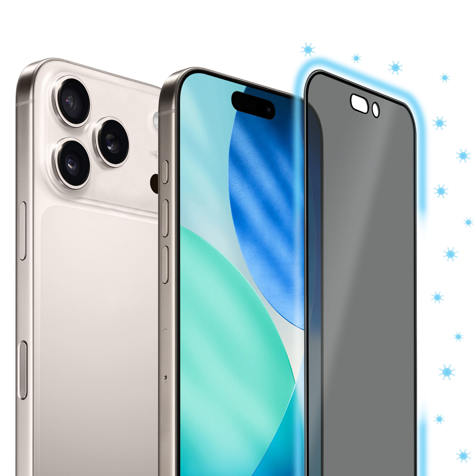 Torrii Bodyglass for iPhone 17 Pro (6.3 Inch) Anti-bacterial – 4-Way Privacy