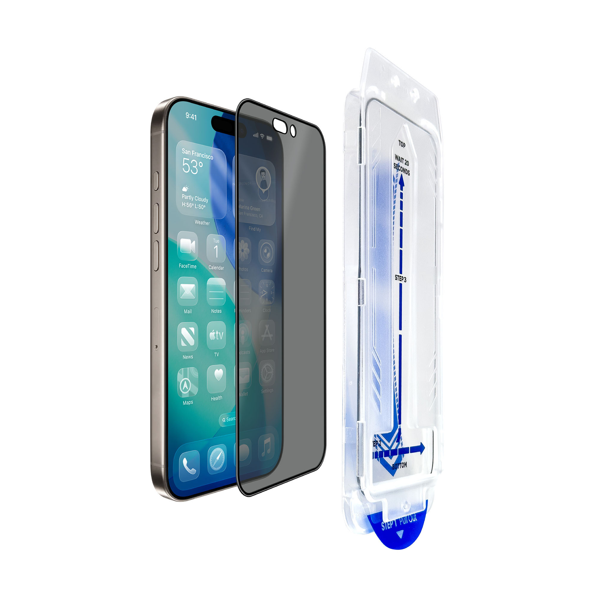 Torrii Bodyglass for iPhone 17 Pro (6.3 Inch) Anti-bacterial – 4-Way Privacy