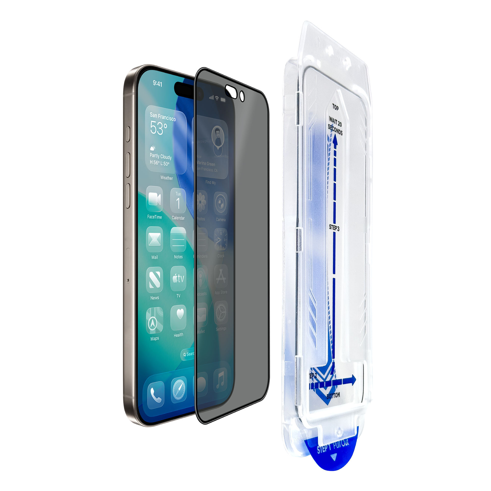 Torrii Bodyglass for iPhone 17 Pro Max (6.9 Inch) Anti-bacterial – 4-Way Privacy