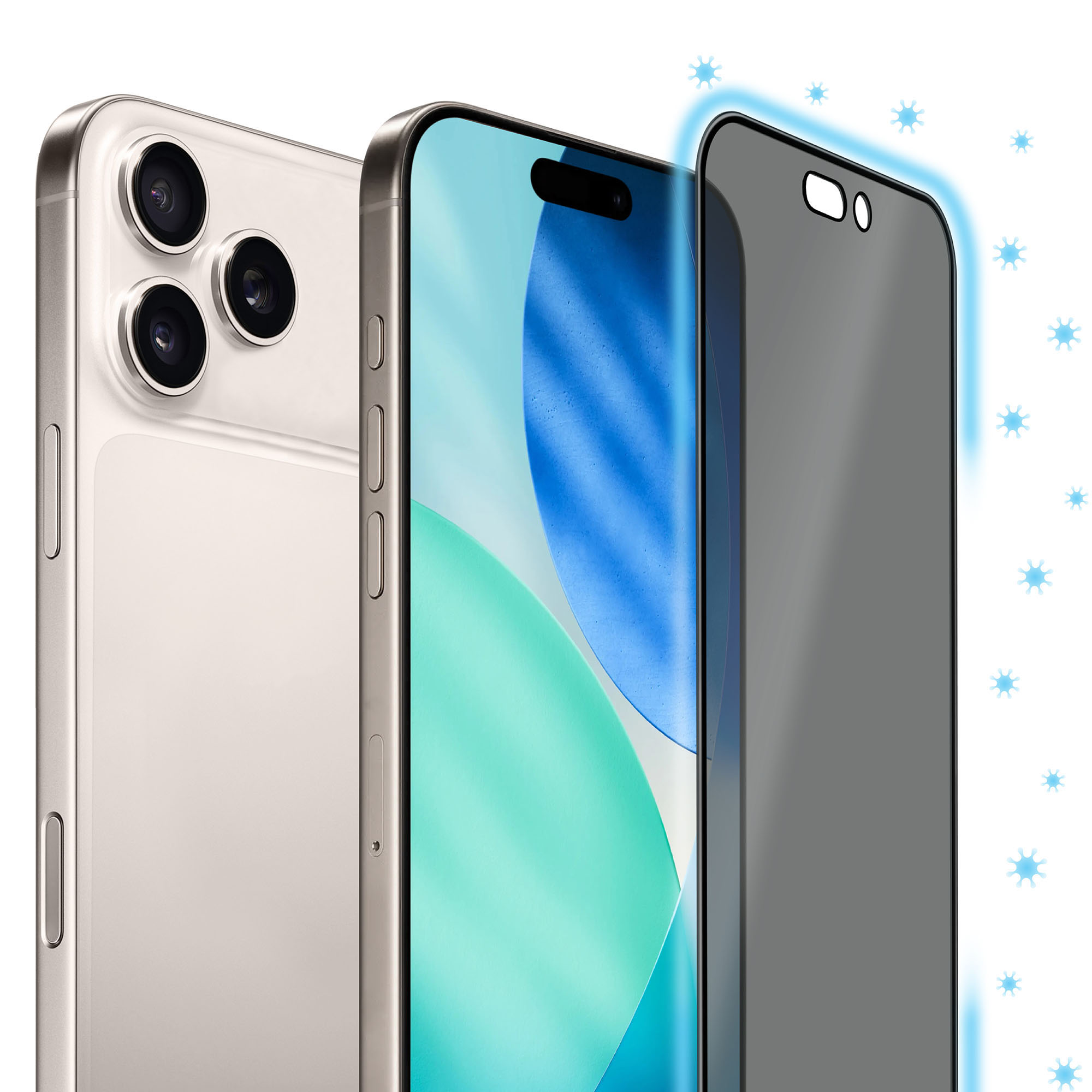 Torrii Bodyglass for iPhone 17 Pro Max (6.9 Inch) Anti-bacterial – 4-Way Privacy