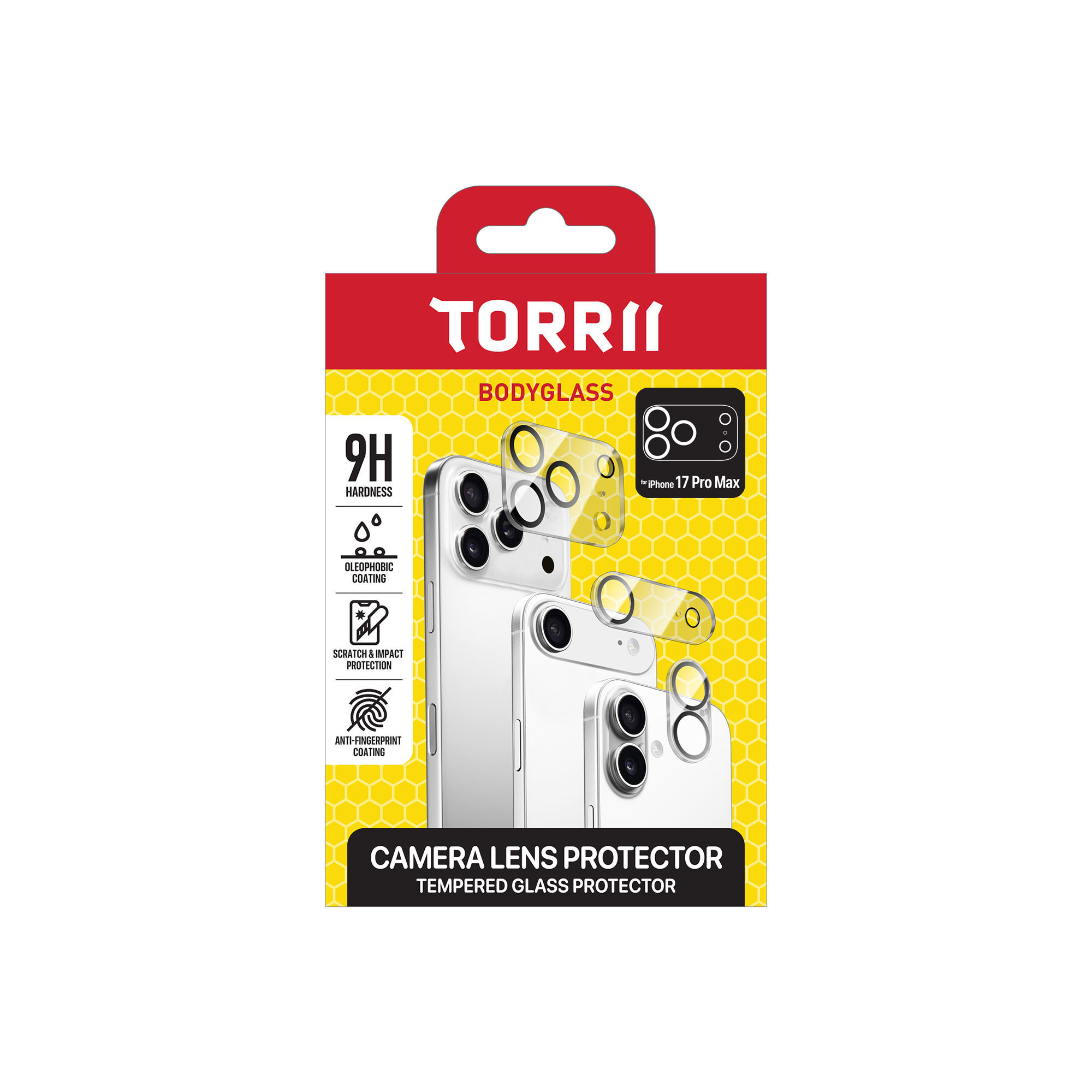 Torrii Bodyglass Camera Lens Protector for iPhone 17 Pro Max (6.9 Inch)– Clear