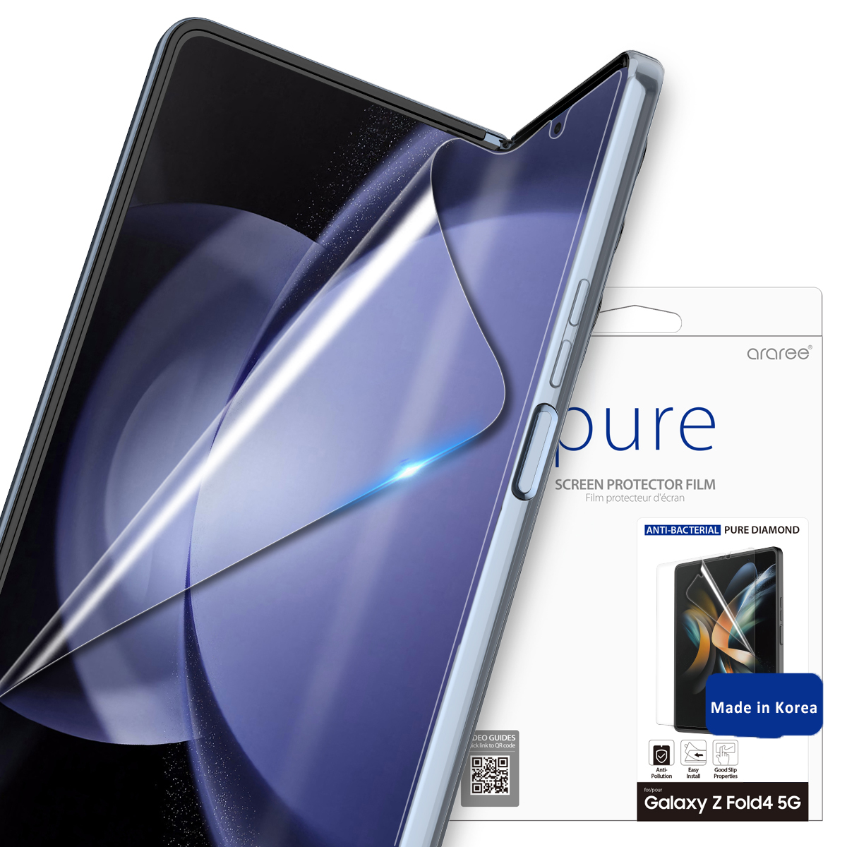 Araree Pure Diamond Inner Screen Protective Film For Samsung Galaxy Z Fold 5 (1Pcs) - Clear