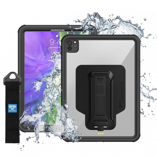 Armor-x Mxs Series Case for iPad Pro 11 (2020) Waterproof Case With Handstrap & Kickstand & X-mount - Black