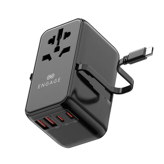 Engage 65W Universal Travel Adapter Dual USB-C/A Ports - C Cable
