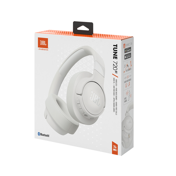 JBL Tune 720BT Active Noise Cancellation Wireless On-Ear Headphones - White