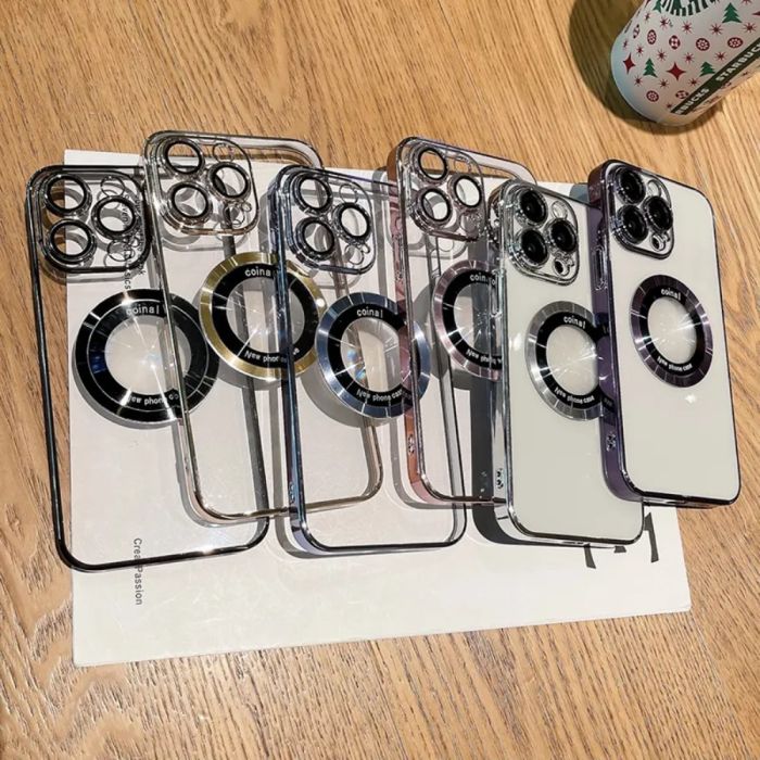 Transparent Magnetic Protective Case for iPhone 15 Pro Assorted Colours Set Of 4