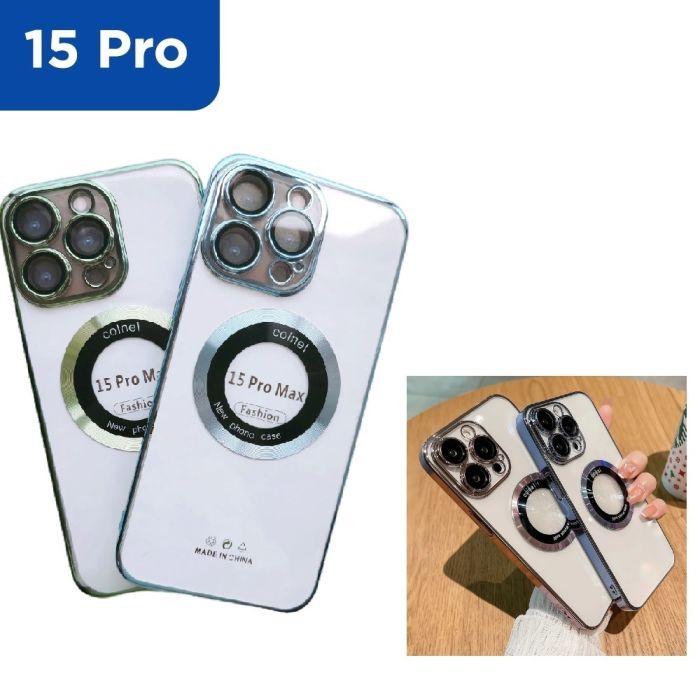 Transparent Magnetic Protective Case for iPhone 15 Pro Assorted Colours Set Of 4