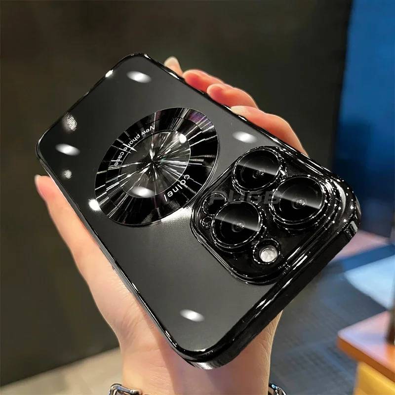 Electroplating MagSafe  iPhone 15 Pro Max Protective Case With Lens Protection Set Of 4