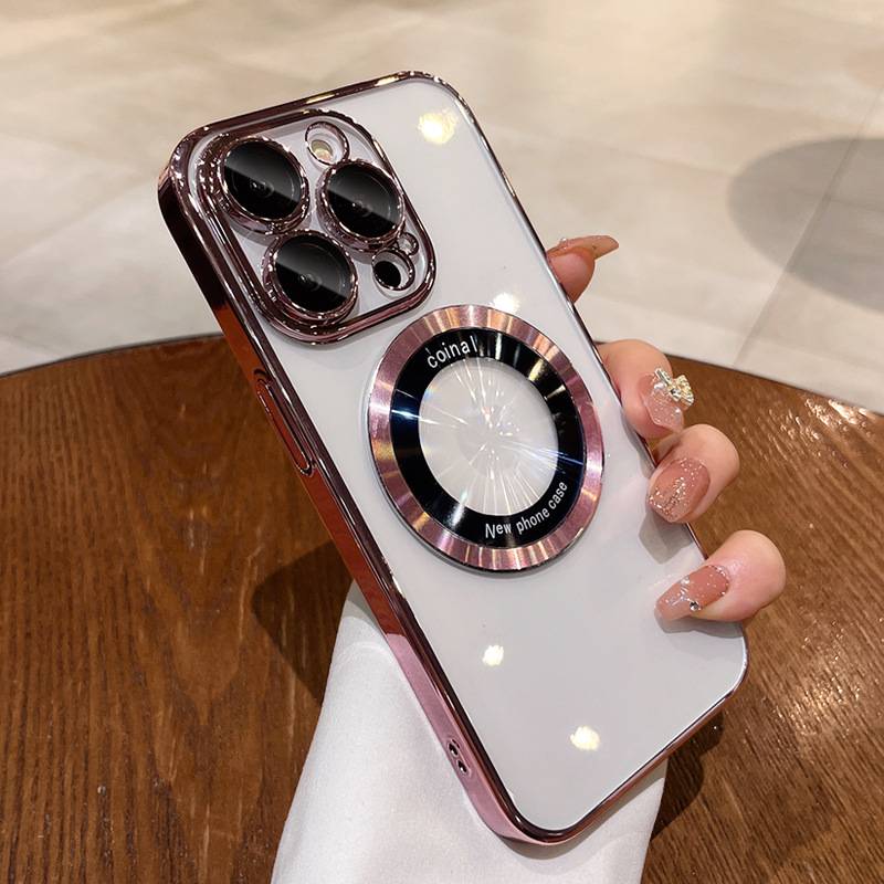 Electroplating MagSafe  iPhone 15 Pro Max Protective Case With Lens Protection Set Of 4