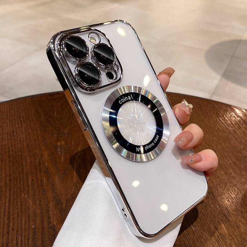 Electroplating MagSafe  iPhone 15 Pro Max Protective Case With Lens Protection Set Of 4