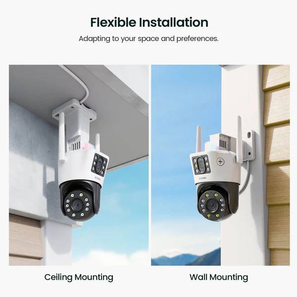 Zosi C298 2.4GHz WiFi PT Camera with Dual Lens + Up to 256GB Local Storage