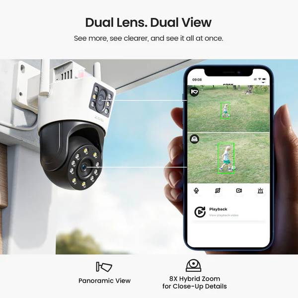 Zosi C298 2.4GHz WiFi PT Camera with Dual Lens + Up to 256GB Local Storage