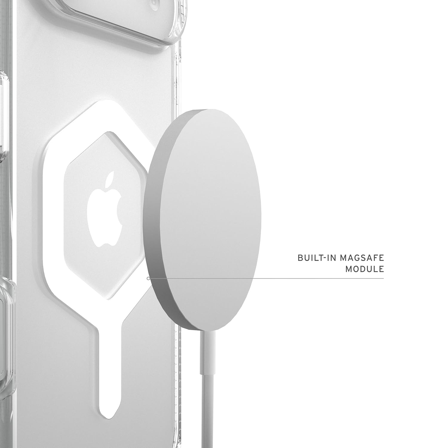 UAG Plyo Mag-Safe Compatible, Rugged Slim Anti-Yellowing Transparent Clear Shockproof Military Grade Protective Case/Cover Designed for iPhone 17 Air - Ice/White